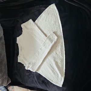 White sweater with cutout shoulders.  Abercrombie Kids 15/16